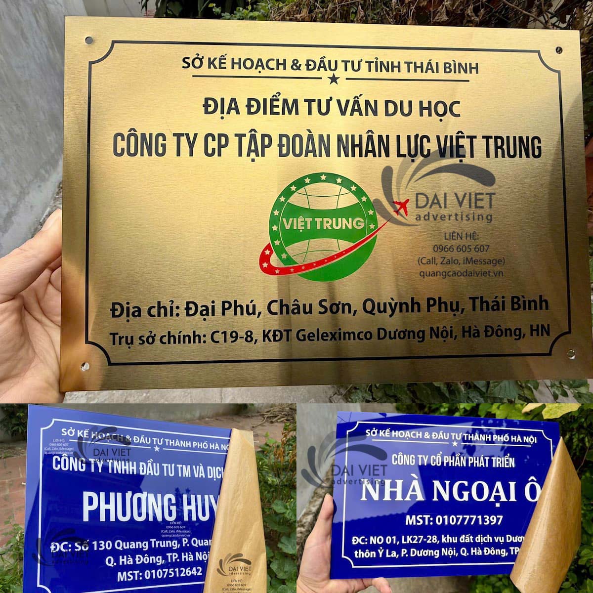 Các mẫu biển tên công ty tại Geleximco – Dương Nội – Văn Phú